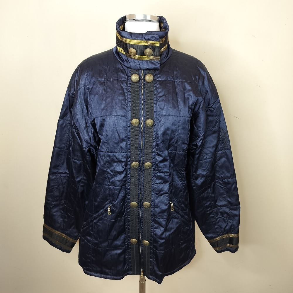 Vintage Bogner Ski Jacket Zip Up Blue Black Gold